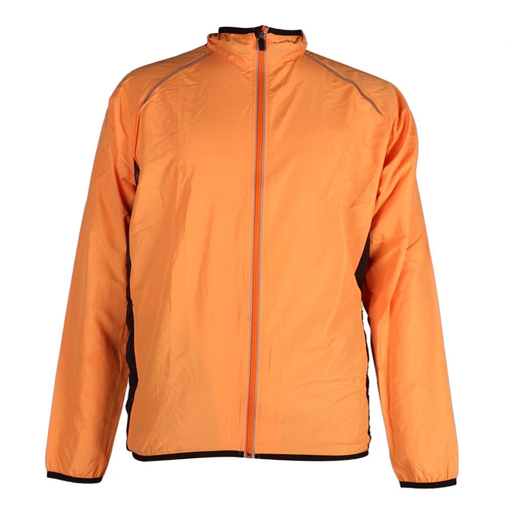 Windproof Men Cycling Jacket Orange Running Jacket Men Durable Mountain Bike Jacket  Evening Riding