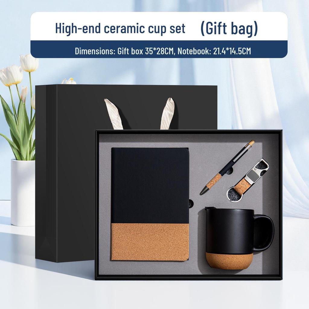 A5 Notebook & Coffee Cup Set with Custom Logo - Business Souvenir & Employee Gift for Company Meetings