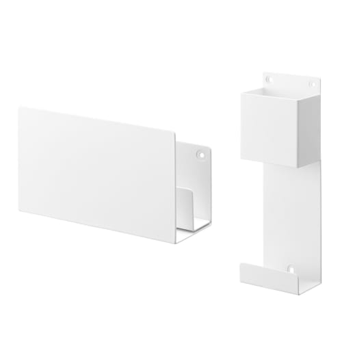 Yamazaki (Yamazaki) [Includes plasterboard tweezers and wood screws] Compatible with plasterboard walls, this white game console storage case allows y