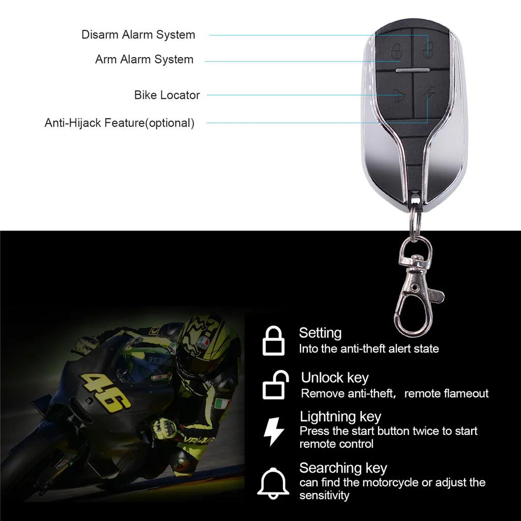 Universal 12V Motorcycle Alarm Security Kit Alarm System Anti-Theft Remote Engine Start with Remote Key Fob