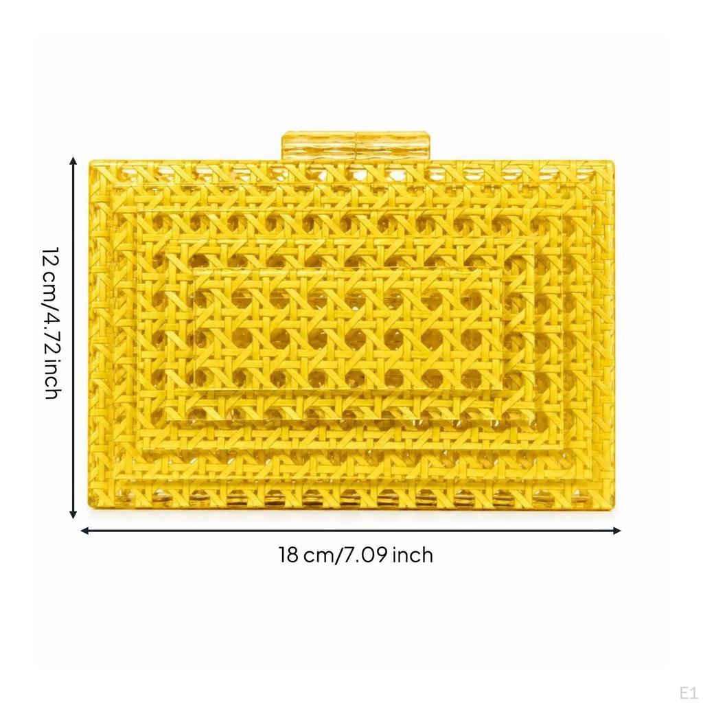 Acrylic Clutch Bag Handheld Handbag Compact for Weddings, Parties, Women