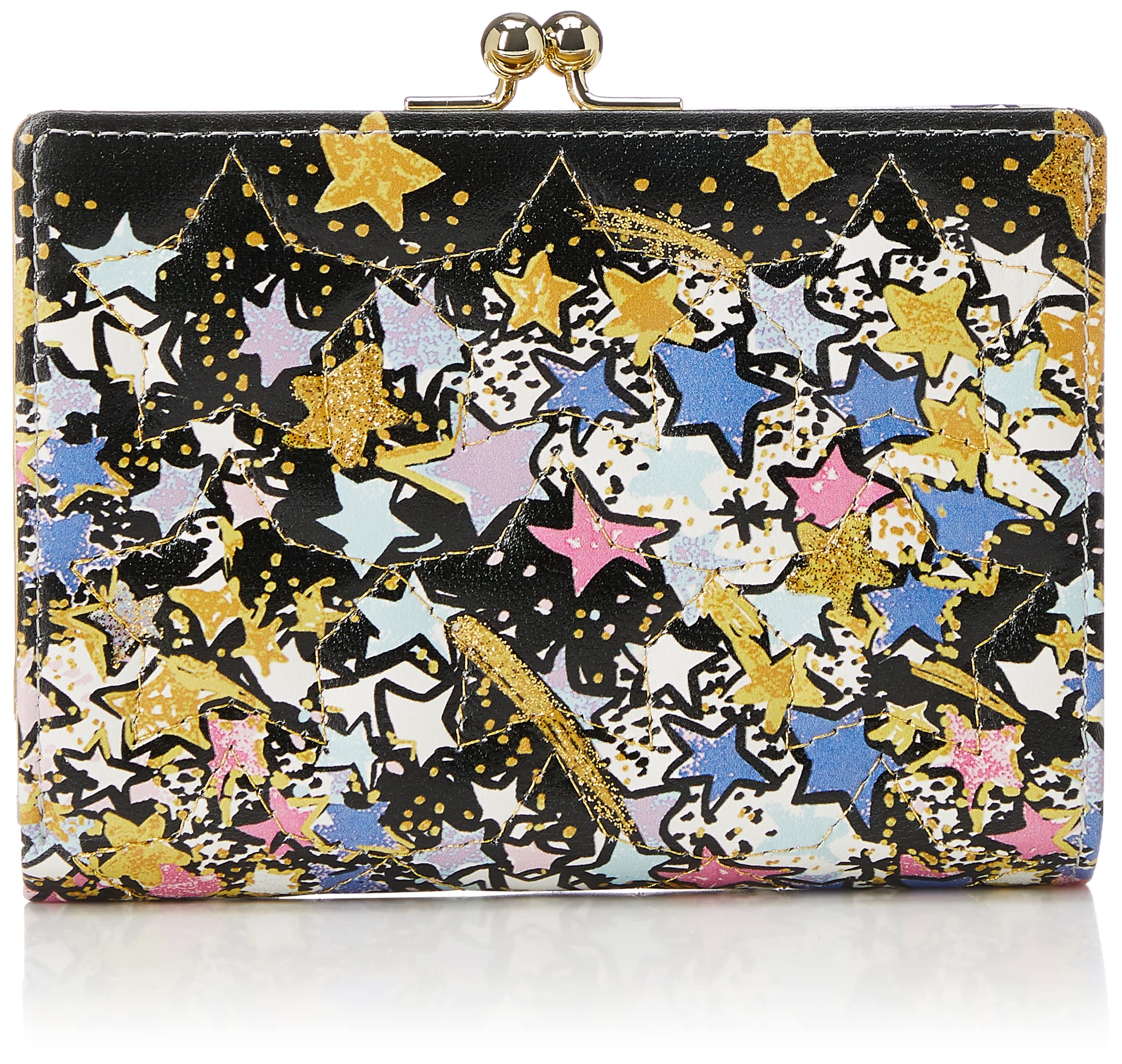 

Складывающийся кошелек Tsumori Chisato с панелью «Галактика», черный, на застежке, отделение для купюр