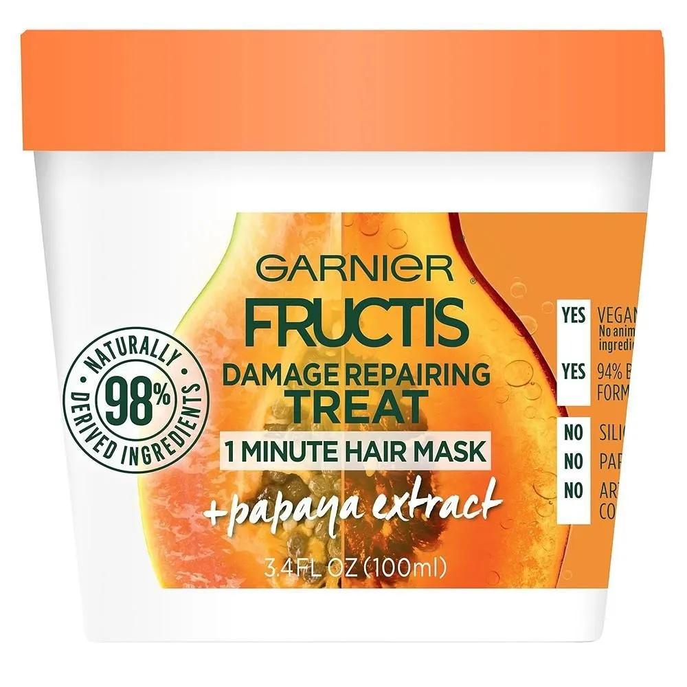 Маска для волос Garnier за 1 минуту 100 мл 1 упаковка Папайя Garnier Fructis Восстанавливающее средство для поврежденных волос 1 минута