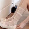 Spring And Summer Thin Ballet Beige Three-Layer Lace Socks Children'S Jk Bow Lace Lolita Mid-Tube Socks