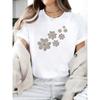 European sizes Women's Stretch Comfort Casual T-Shirt with Floral Print - Soft Breathable Fabric, Relaxed Fit, Hand Washable