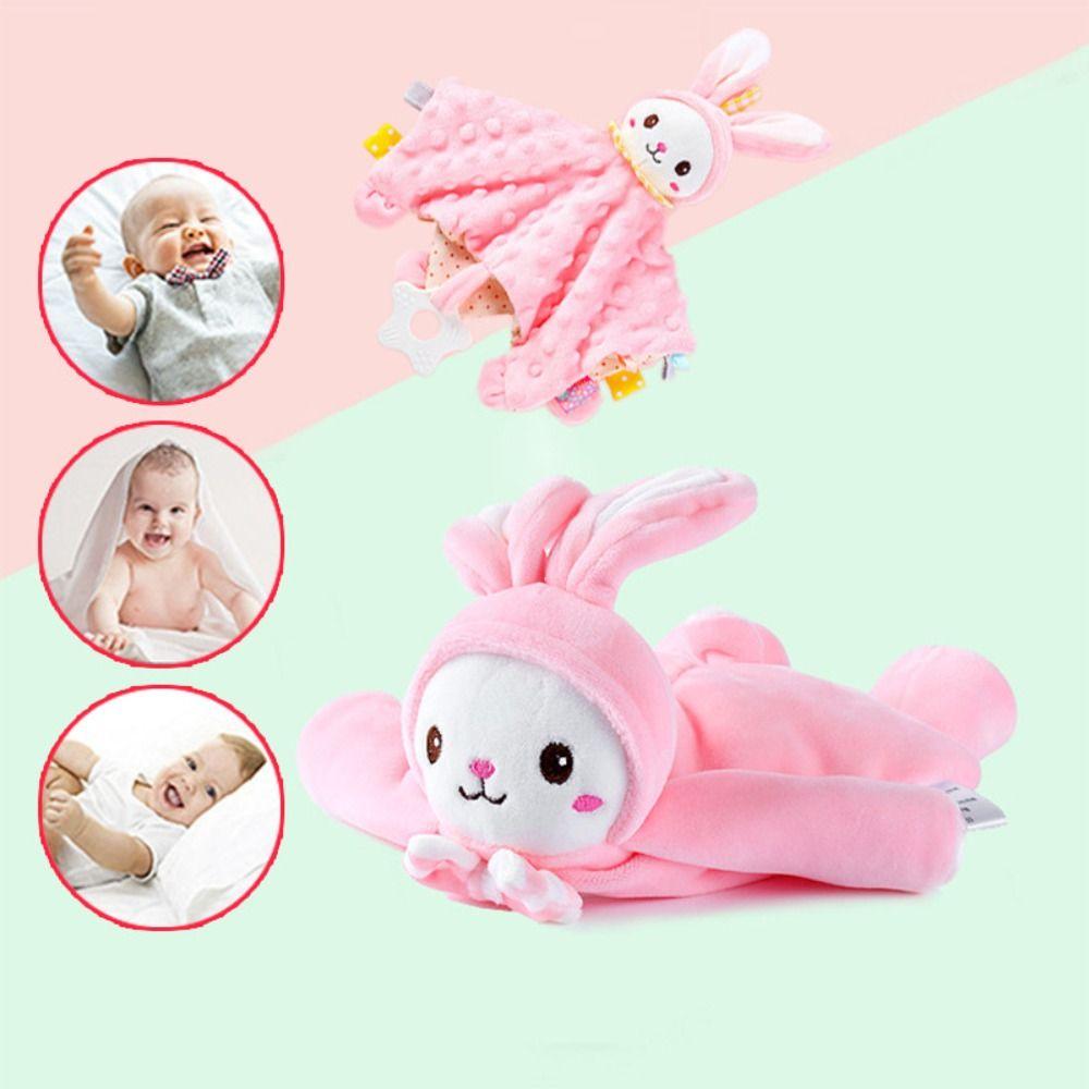 Silicone Teether Newborn Saliva Towel Comforter Soothing Doll Towel  Gift