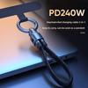 New PD240W Fast Charging Leather Lanyard Keychain Data Cable Charging Suitable Android Phone Ca N0W9