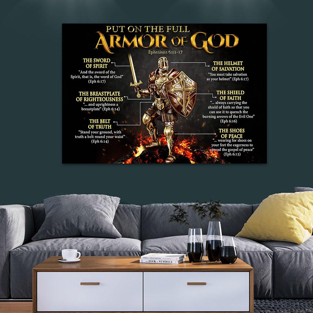 Put On The Full Armor Of God Posters and Prints Warrior of God Religious Jesus Christian Canvas Painting Wall Art for Home Decor
