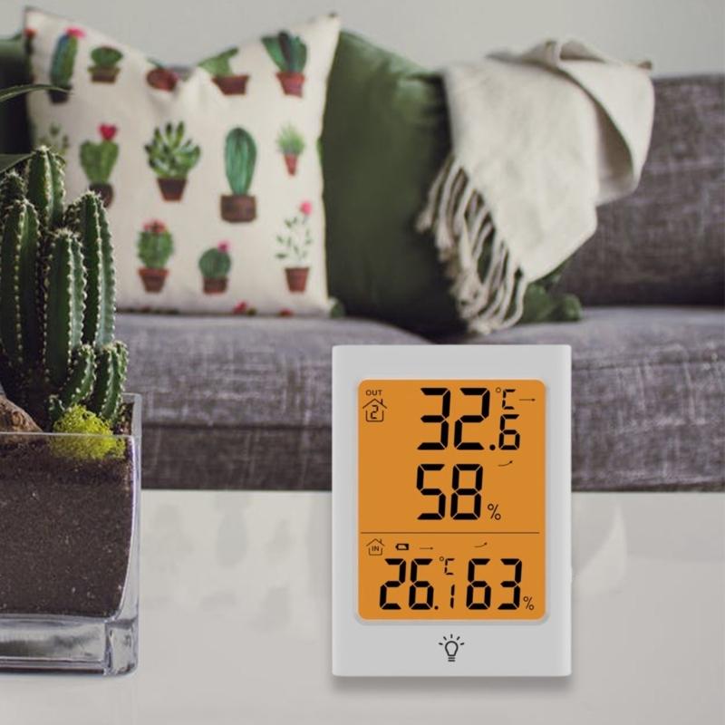 Temperature Humidity Detector Indoor Outdoor LCD Display Waterproof Electronic Humidity Sensor Temperature Meter Gauge