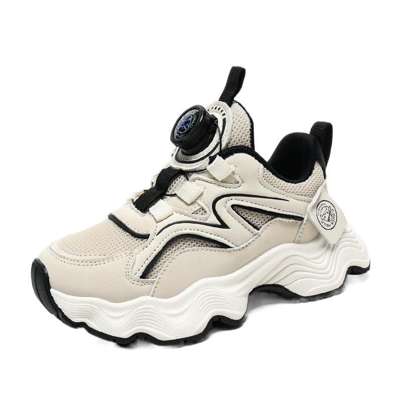Little Yellow Duck Classmate Girls Sneakers Spring and Autumn 2025 New Mesh Breathable Mesh Shoes Children's Shoes Girls Button Shoes