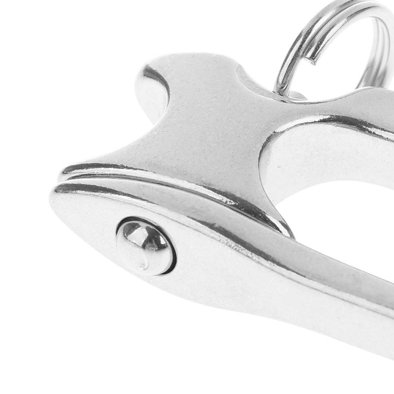 Stainless Steel 2 Inches Nautical Pull Lock Carabiner Quick Release Buckle Shackle Connector Diy Marine Boat Ship Lanyard Links