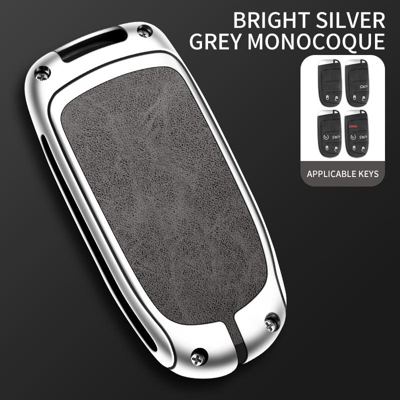 Leather Car Metal Key Case Cover for JEEP Grand Cherokee WK2 Renegade Compass Cherokee Traitor Compass Keychain Accessories