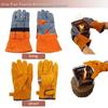 Flammhemmende Isolierhandschuhe aus Rindspaltleder für den Außenbereich, Camping, Picknick