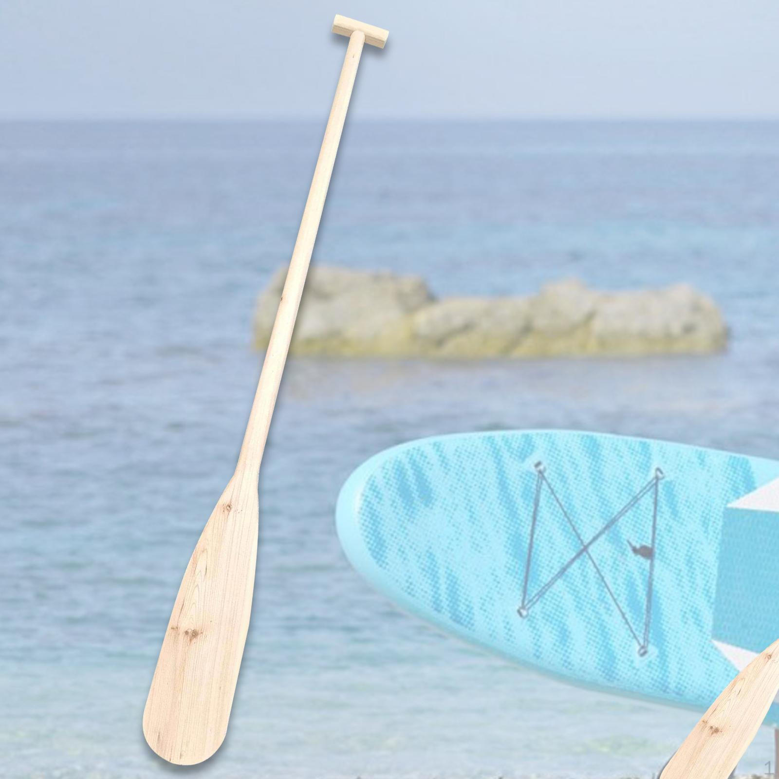 

Wood Paddle Decoration Craft Handheld Unfinished Dragon Boat Oar for Kayak 50cm