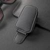 Premium PU Leather Car Sunglasses Clip, Magnetic Visor Glasses Holder with Card Storage, Universal Auto Sun Visor Organizer for Sunglasses & Cards