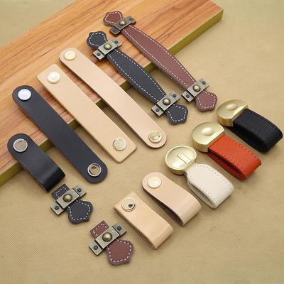 Brown-Black Leather Handle for Suitcases, Bags, Drawers, and Cabinets