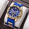 Silicone Strap Men Sports Watch Arabic Dial Business Quartz Wristwatch Reloj Hombre (Without Box)