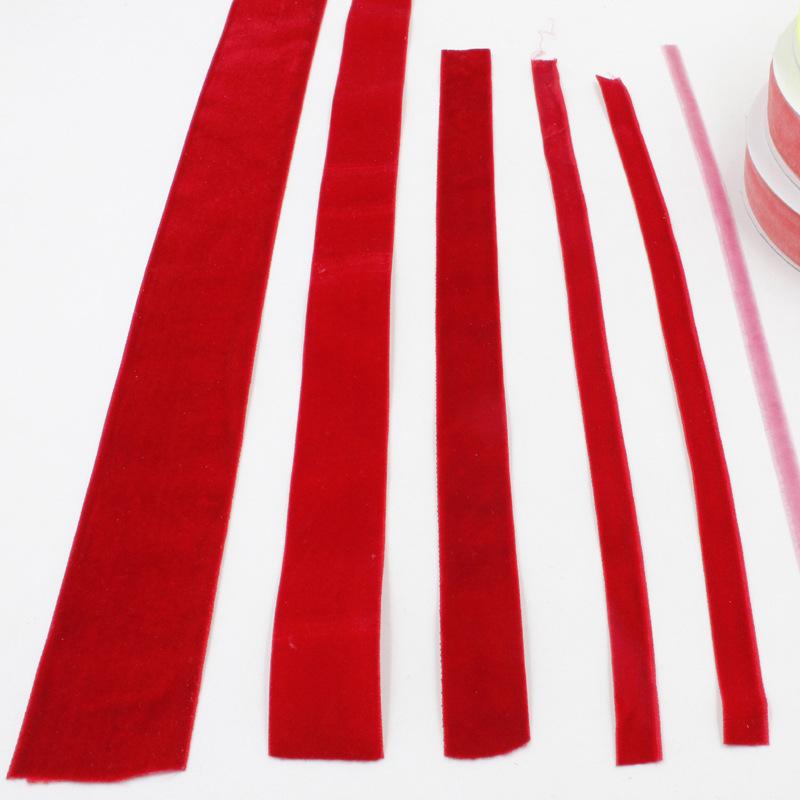Small Size Packaging Multi-Colored Velvet Ribbon, Hair Accessories Diy Bow Decorative Flocking Webbing