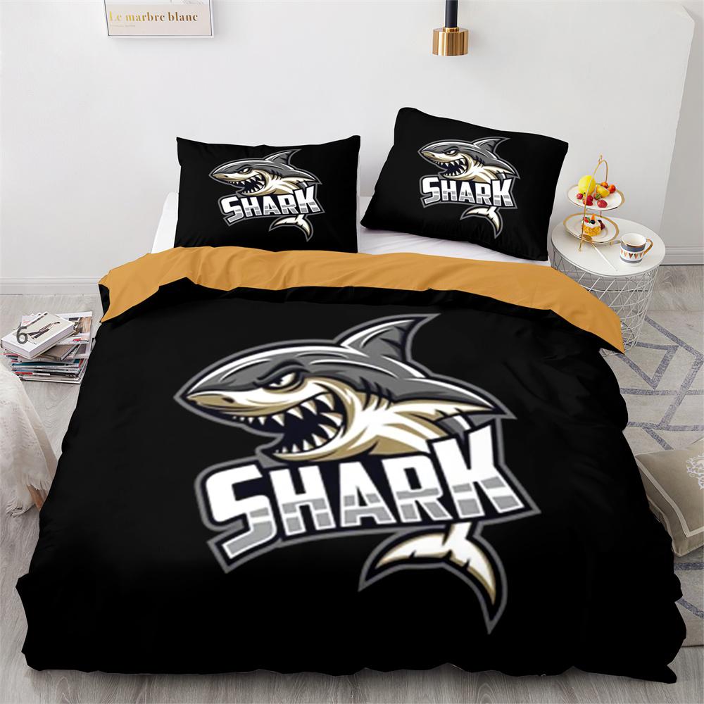 Комплект пододеяльника Акула Мультяшный узор с морскими животными Милый Кавайный — фото 8