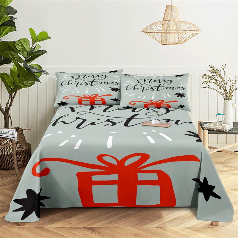 Christmas Bed Sheet Set Bedding Set Bed Flat Sheet Christmas Decorations Girl Bedsheet Bedding King Bed Sheets and Pillowcases