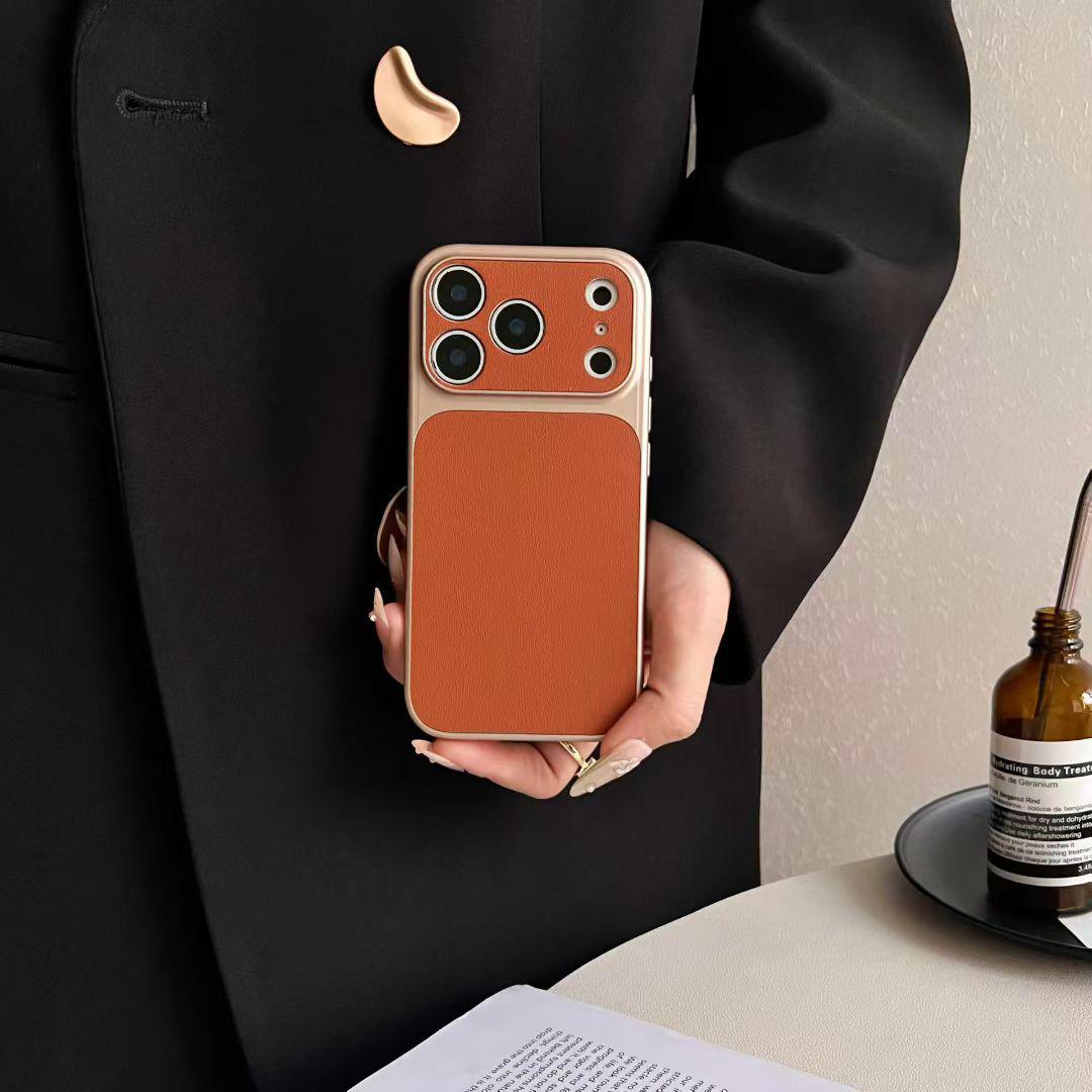 

Leather Grain Window Phone Case for Apple 17 Pro Max, Precision Hole, Anti-drop, Simple Design, Large Window, Compatible with 13, 14, & 15 Models iPhone 15 Pro Max