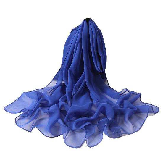 

Lady Scarf Soft Bright Colors Comfortable Protective Quick Dry Sunscreen Lightweight Thin Women Summer Neck Wrap for Vacation королевский синий