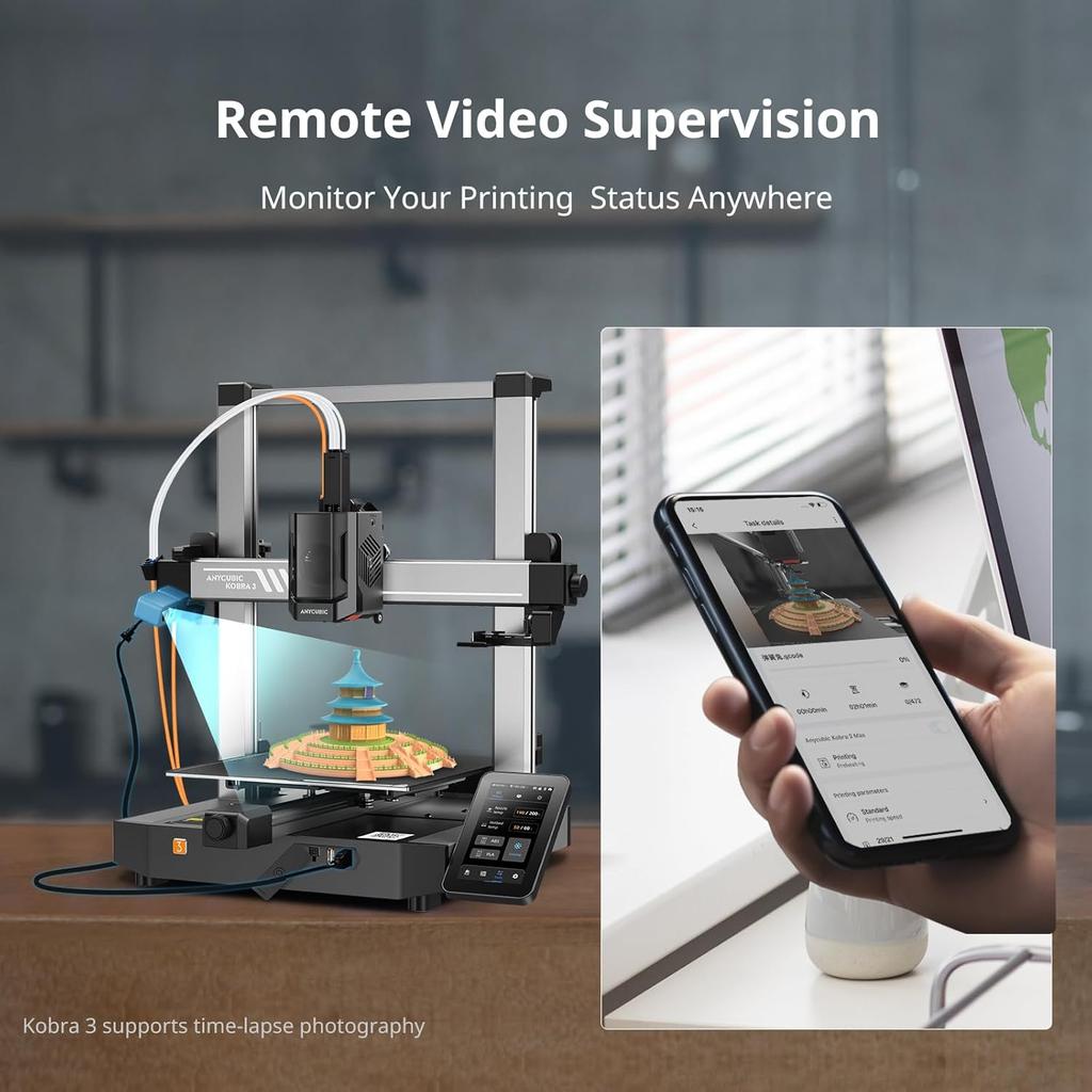Anycubic Camera Kobra 3 3D Printer Camera Real-time Video Monitoring For Anycubic Kobra 3/ Kobra 2 Pro/Plus/Max/Klipper Printers