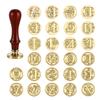 Vintage Alphabets Letter Wax Seal Stamp Smooth Shine for Wedding Invitation Card Wrap Envelope Halloween Christmas Party