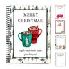 Happy Christmas Card Book, Festive Organizer Holder for Workplace Home, School Party Celebration Exchange