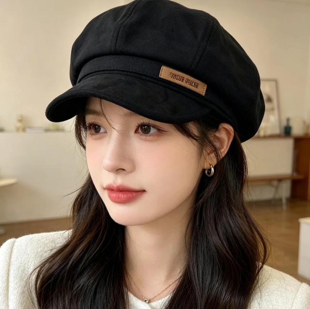 Octagonal hat female British style retro temperament versatile cap fashion beret painter newsboy hat new
