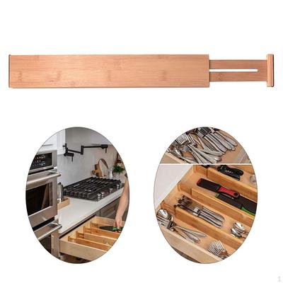 Adjustable Bamboo Drawer Dividers Organizer Large Extendable Storage for Kitchen Utensils,