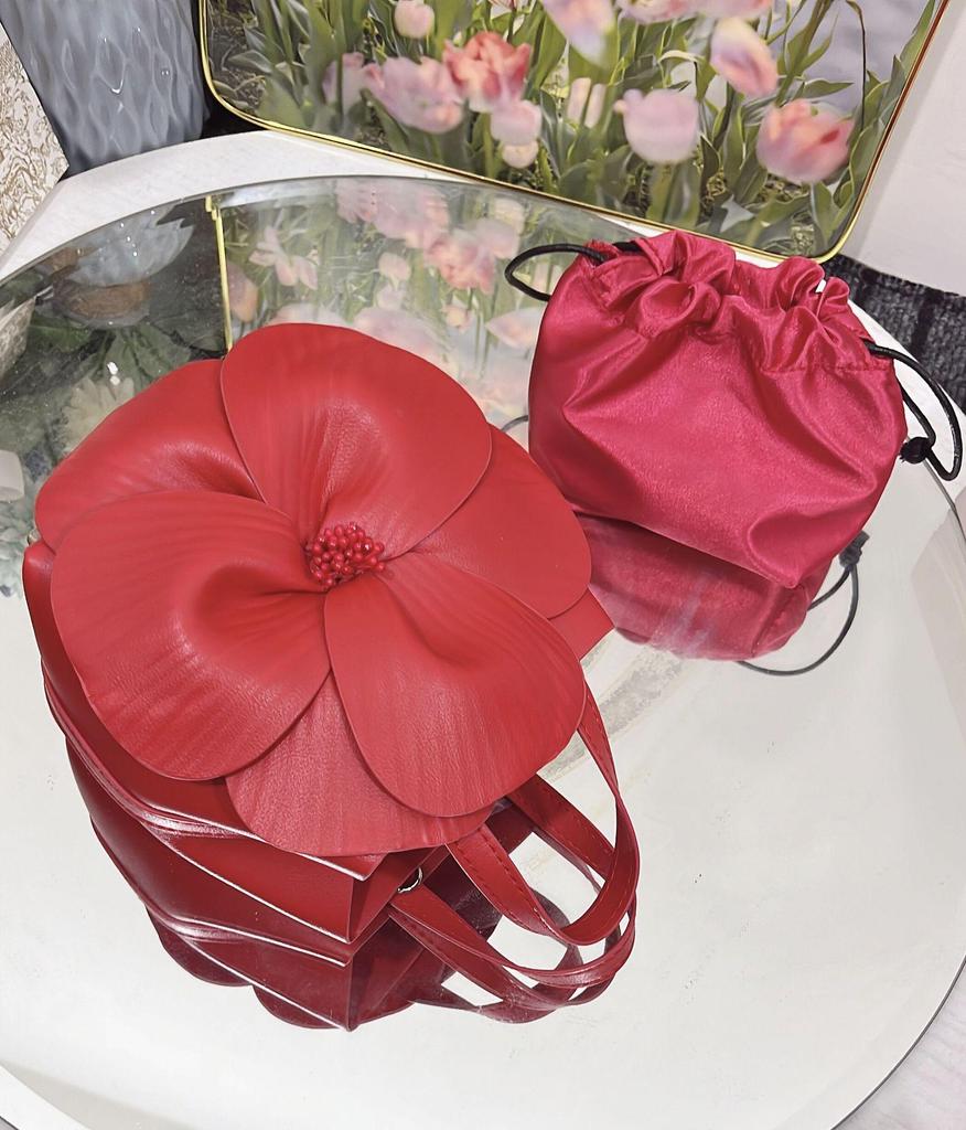 Französische Blütenblatt-Blumen-Handtasche - Frühlings-Tragetasche & Umhängetasche mit Kette für Damen
