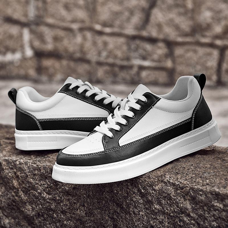 Fashion Fashion Genuine Leather Men Vulcanized Sheos New Leisure Walk Skateboard Footwear Sneakers Casual Athletic Shoes Tenis Masculino