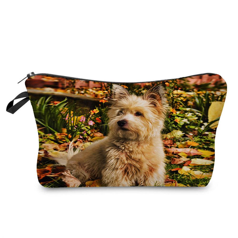 Women Dog Print Cosmetic Bag Toiletries Organize Travel Storage Case 6774
