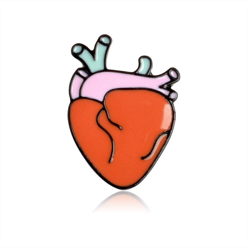 Unique Drip Oil Brooch: Brain, Heart, Eye, Tooth Design Jewelry