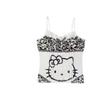 Women's Vintage Y2K Halter Tank Tops Sexy Streetwear Subculture Leopard Patchwork Kawaii Vest Women's Lace