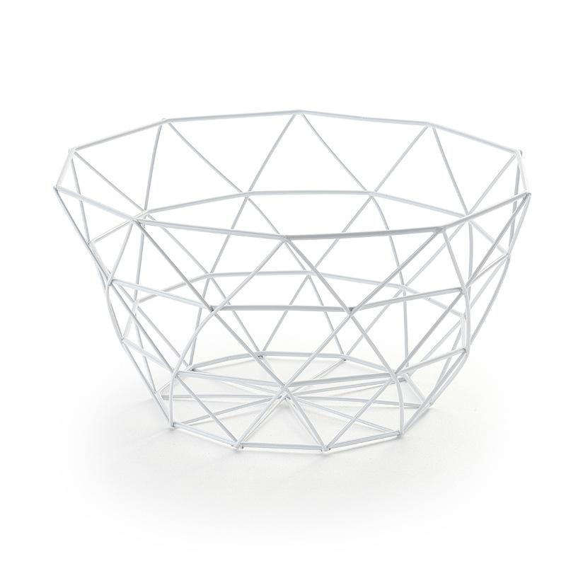 Iron Fruit Basket Simple Fruit Basin Multi-Size Iron Snack Bread Vegetable Storage Bowls Kitchen Eggs Dessert Holder Organizer
