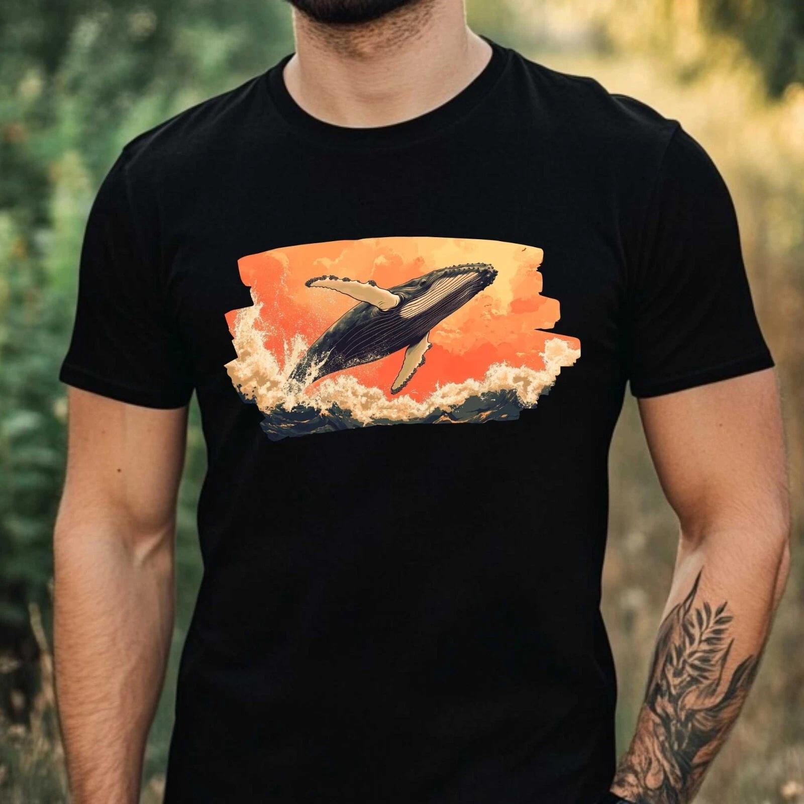 T-Shirt Herren Buckelwal Motiv Baumwolle Größe XS bis 5XL XXL