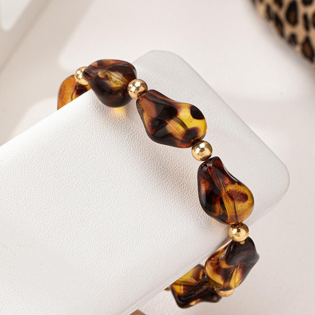 Vintage Leopard Beaded Stretch Bracelet