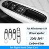 Carbon Fiber Gear Air Outlet Window Lift Steering Wheel Panel Suit Car Interior Accessories Sticker For Alfa Romeo 159 2005-2023