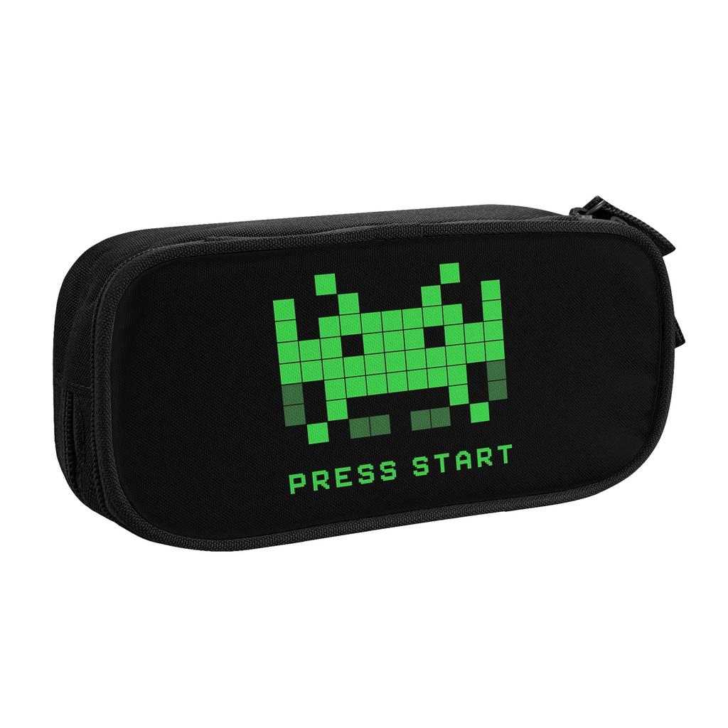 New Space Invaders Pencil Cases Retro Video Games Pencilcases Pen Holder Large Storage Pencil Bags Students School Stationery