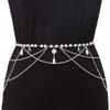1pcs New Vintage Chain Belt Skirt with Pearl Tassel Waist Chain