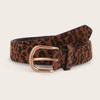 Womens Cheetah Animal Pattern Belt With Metal Pin Buckle For Casual Wear