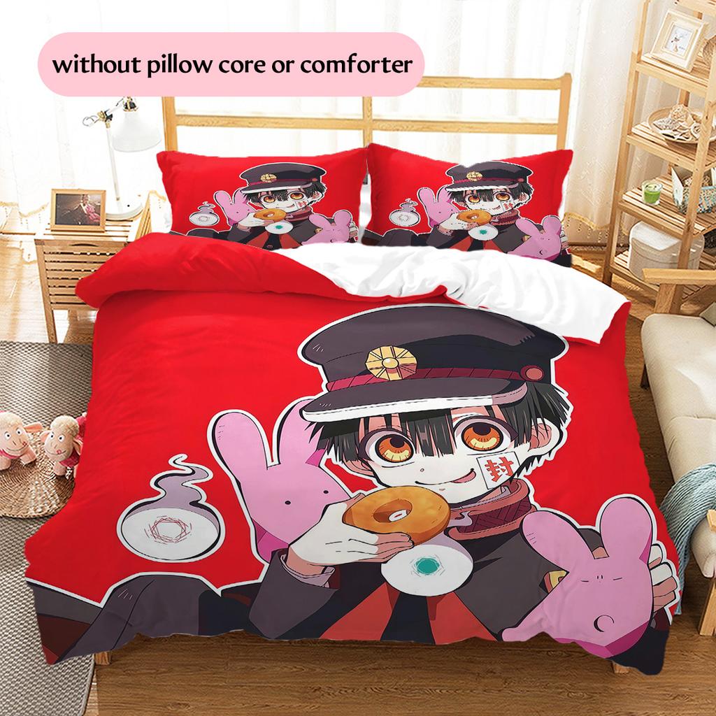 Toilet‑Bound Hanako‑kun2 Pattern Bedding Quilt Set  Home Decoration  Gift (1 * duvet cover + 2 * pillowcase  without core)