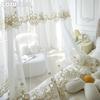 1PC LOZUJOJU French Style Gold Thread Embroidered Sheer Curtain Romantic Style Luxury Tulle for Living Room Bedroom Balcony Window Home Decor
