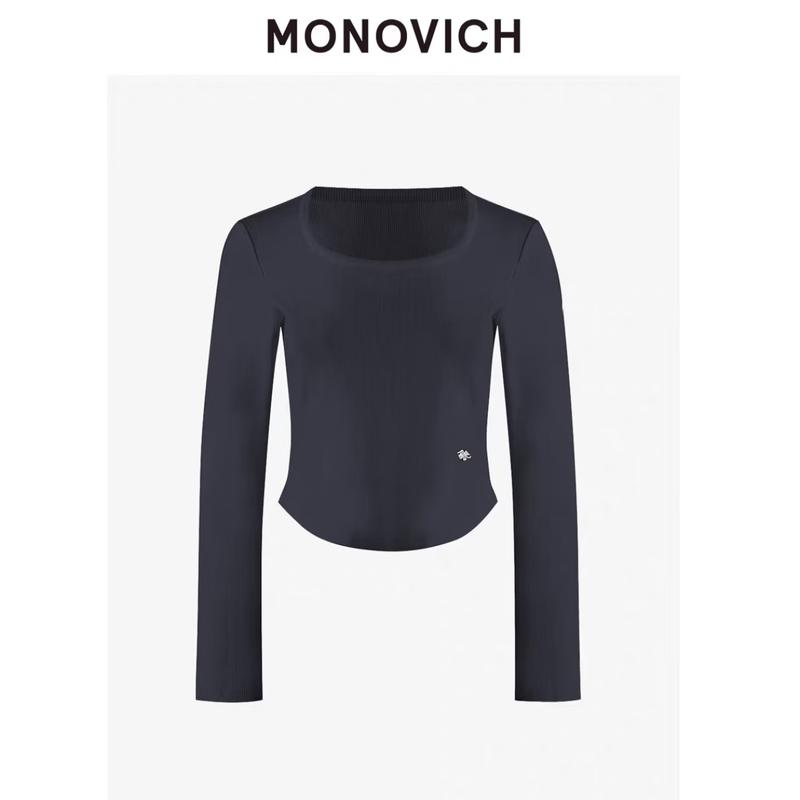 MONOVICH Women s Slim Fit Long Sleeve T-shirt S