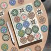 500Pcs/Roll Retro Flower Pattern Art Kids Rewards Stickers - DIY Scrapbooks Album Decor Sealing Label Decals