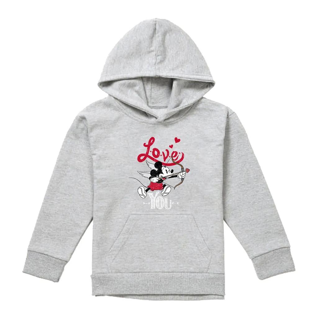 Mickey Mouse Childrens/Kids Love You Cupid Heather Valentine`s Day Hoodie