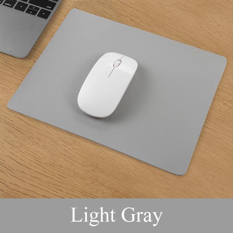New PU Leather Mouse Pad Waterproof Cute Desk Pad Solid Colour Simple Stationery Desktop Computer Accessories Office Supplies