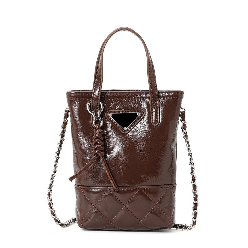 

Сумка из воловьей кожи с принтом, стильная женская переносная сумка через плечо Mini(Max Length<20cm) коричневый